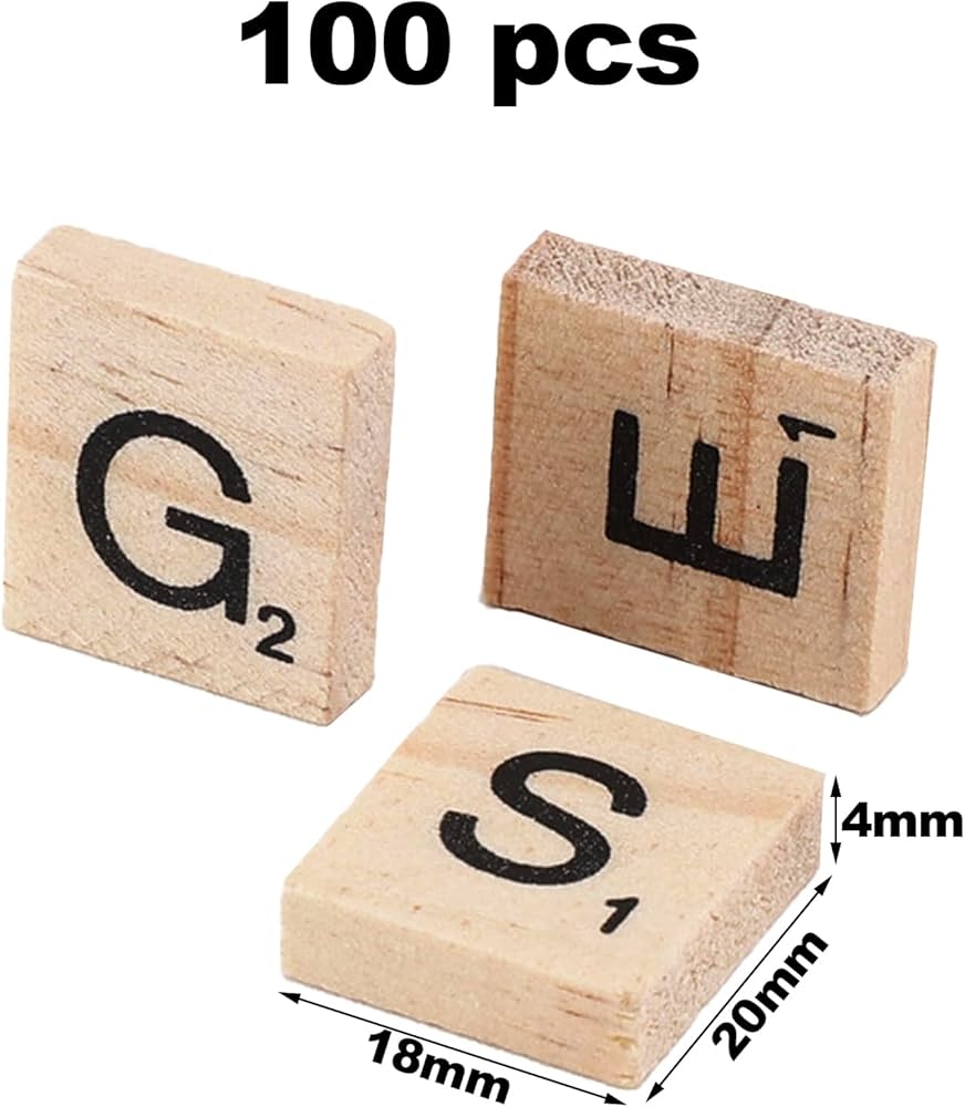 RUOXIXI 100 Pieces Wooden Letters A To Z Decorative Letters Letters Tiles For Crossword Puzzle Game Wooden Letters Replacement DIY Crafts 20 X 18 X 4 Mm Buy Online At Best Price