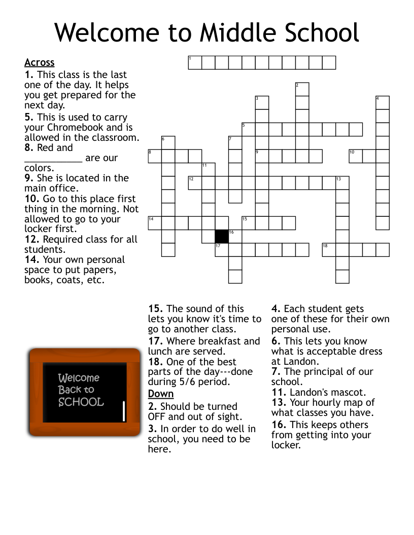 School Days Crossword WordMint