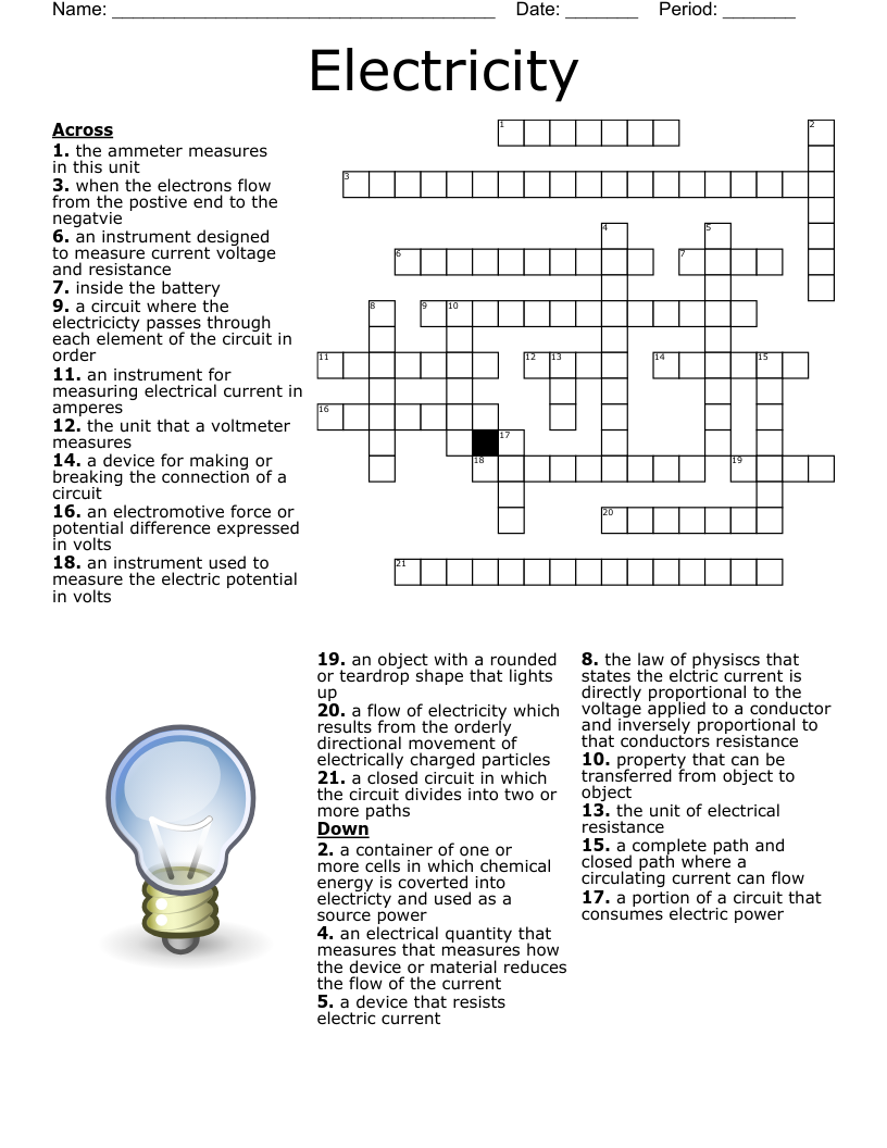 Science Homework Crossword WordMint