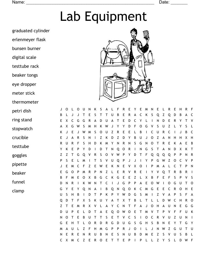 Science Lab Equipment Crossword WordMint