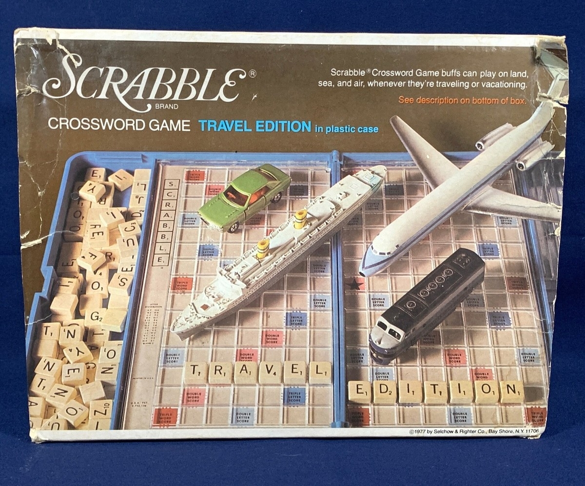 SCRABBLE TRAVEL EDITION Plastic CARRY CASE No 52 Mini Wood Tiles CROSSWORD GAME EBay
