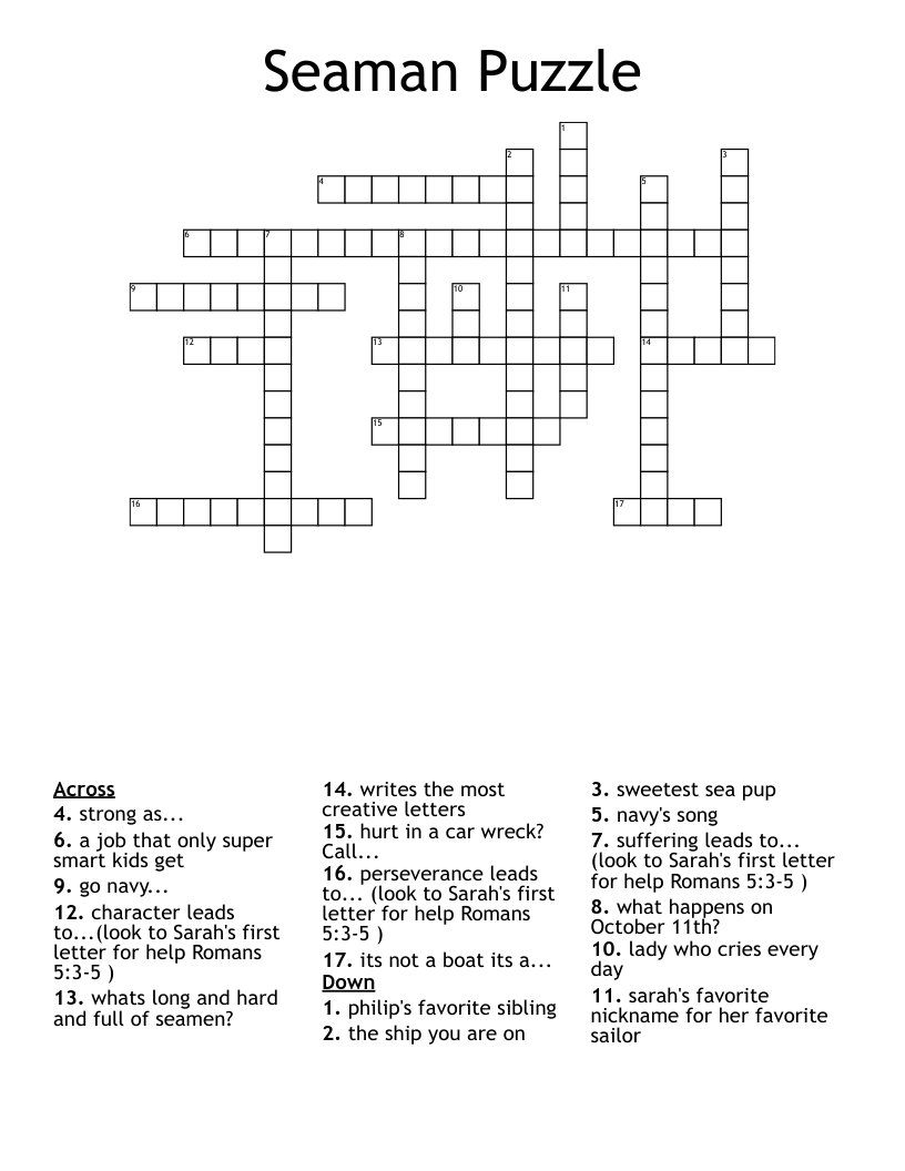 Seaman Puzzle Crossword WordMint