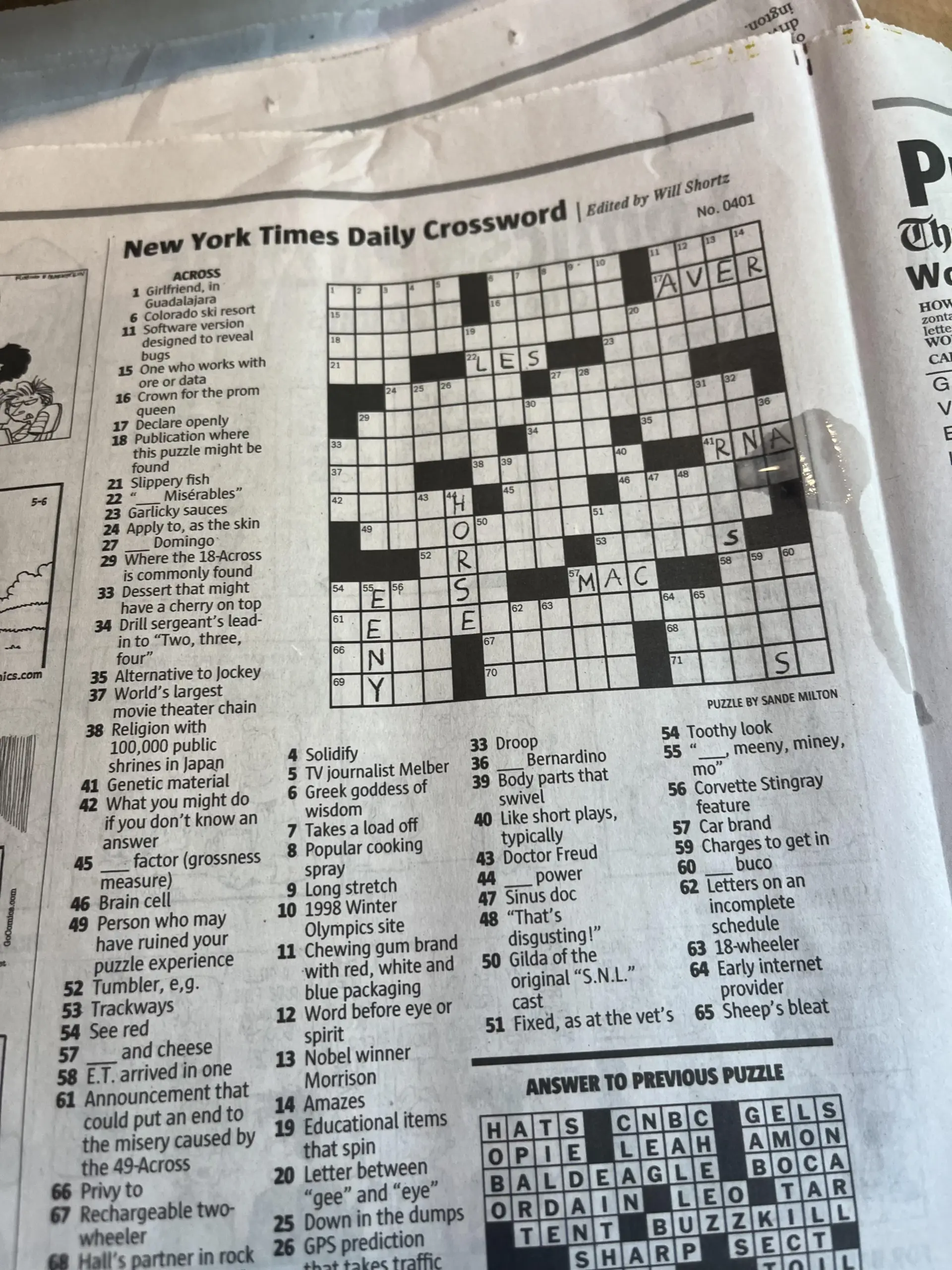 Seattle Times Crossword R Seattle