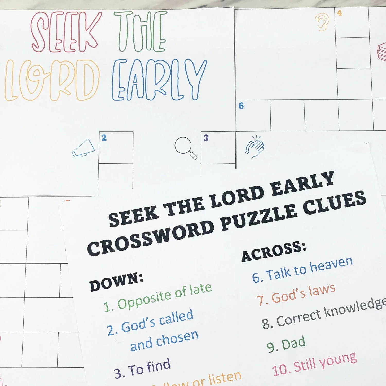 Seek The Lord Early Crossword Puzzle Primary Singing
