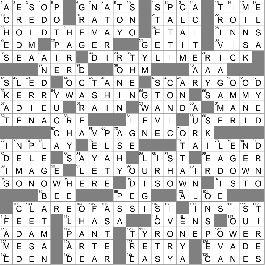 Semiaquatic Salamander Crossword Clue Archives LAXCrossword
