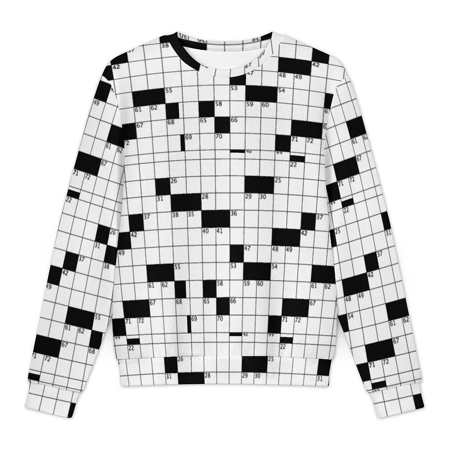 SFNEEWHO Crossword Puzzle Men s Winter Loose Fit Pullover Sweater SFNEEWHO Crossword Puzzle Men s Winter Loose Fit Pullover Sweater