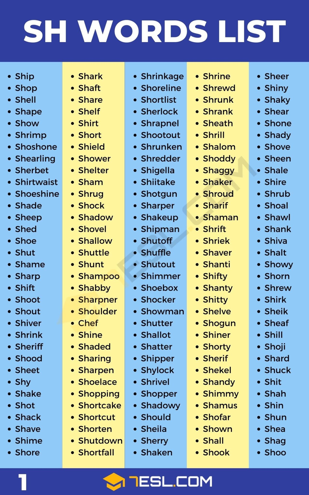 SH Words 818 Words In English 7ESL SH Words 818 Words In English 7ESL