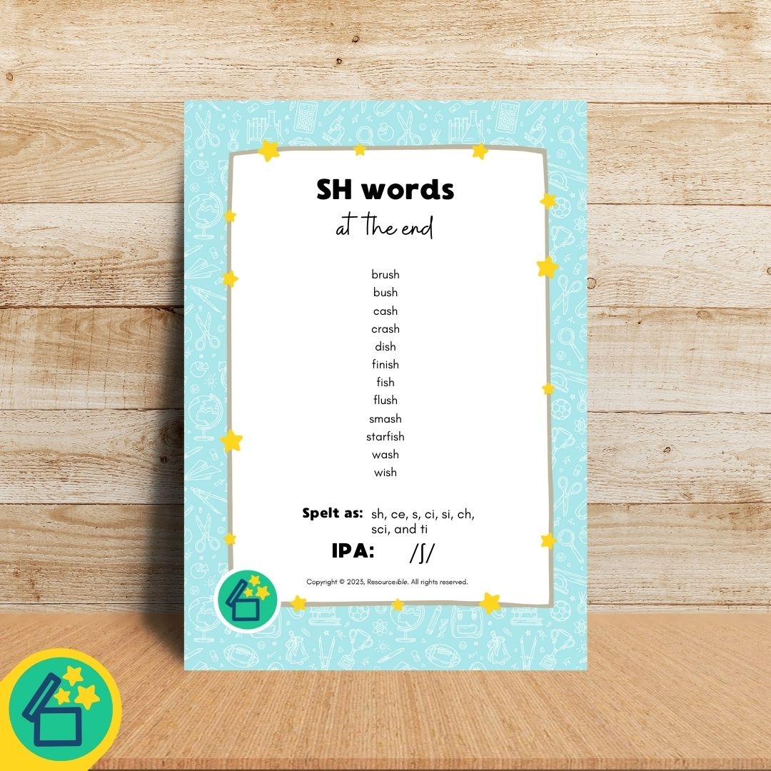 words that end in sh words that end in sh