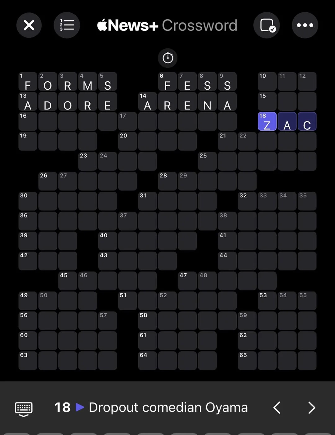 sweetie crossword clue