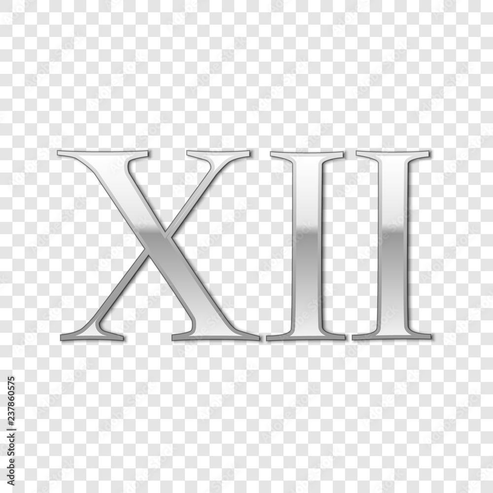 Silver Roman Numeral Number 12 XII Twelve In Alphabet Letter Isolated On Transparent Background Ancient Rome Numeric System Vector Illustration Stock Vector Adobe Stock