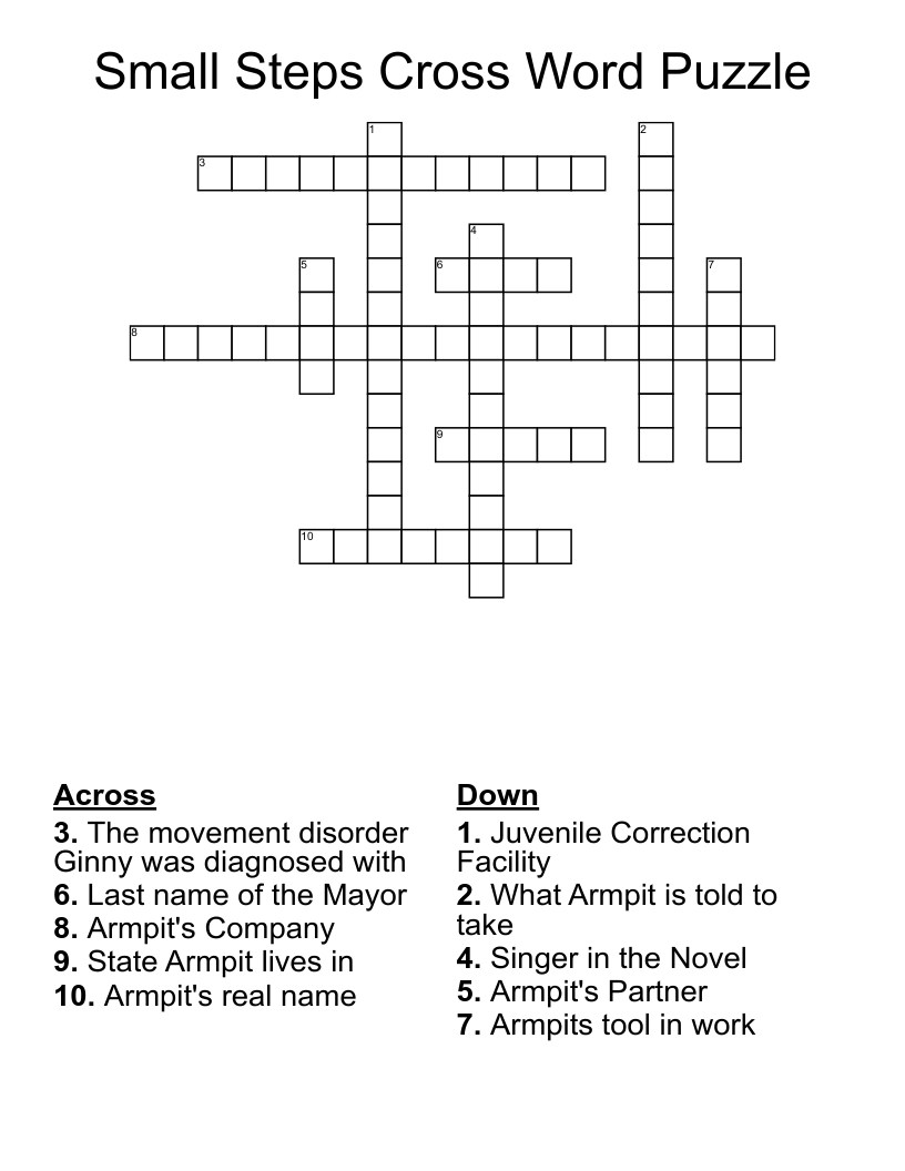 Small Steps Cross Word Puzzle WordMint