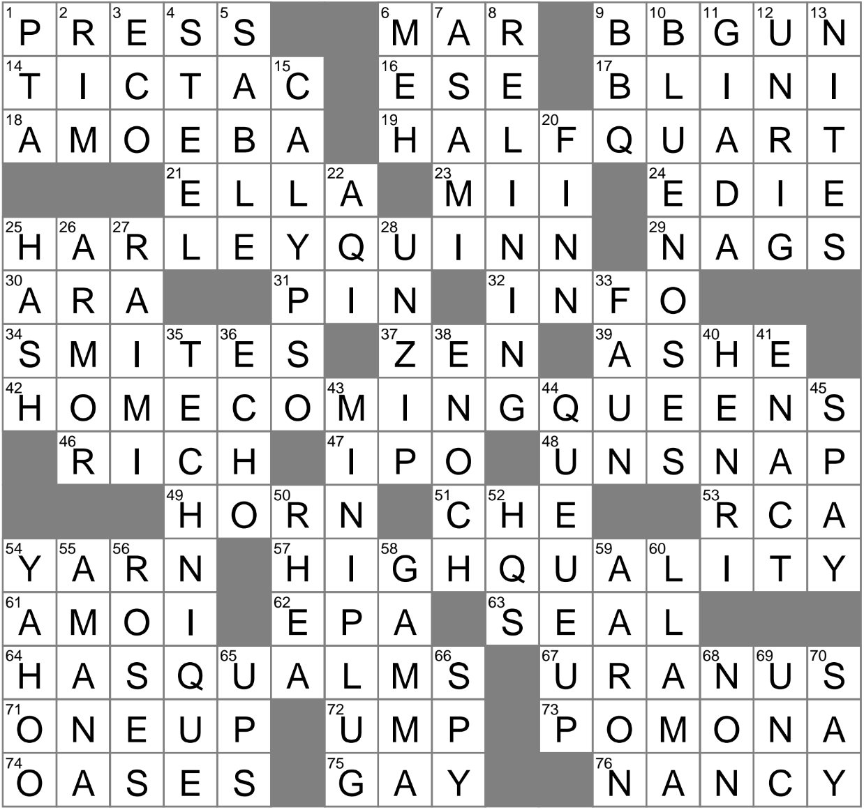 crossword clue boyfriends quaintly