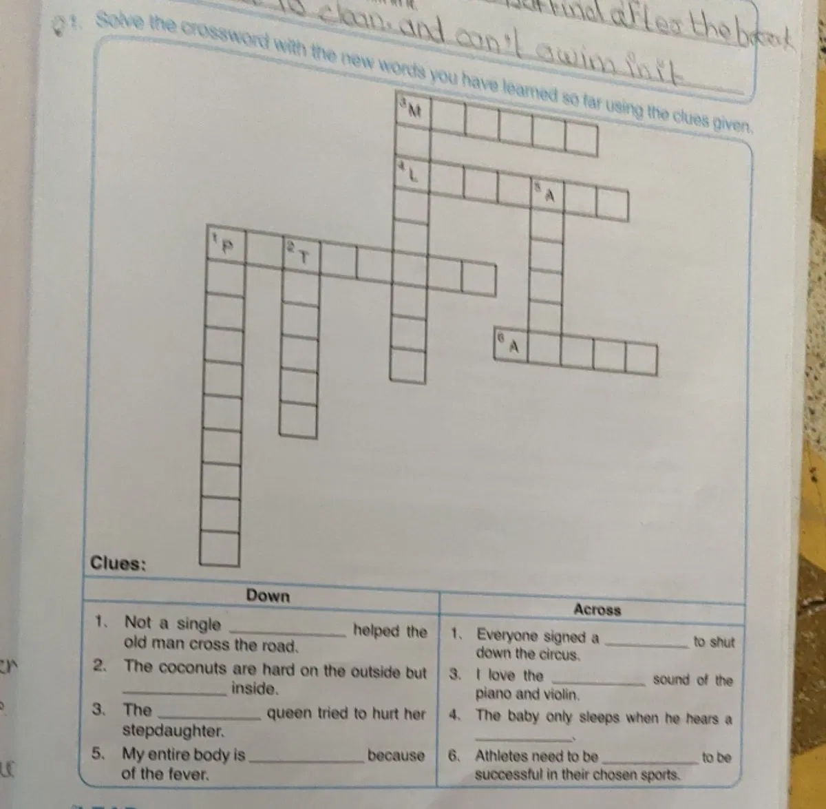 Solve The Crossword With The New Words You Have Learned So Far Using The