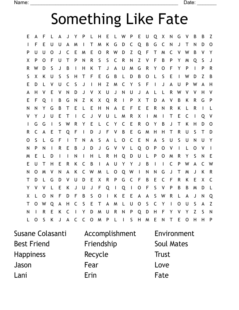 Something Like Fate Word Search WordMint