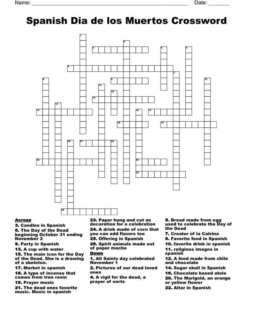 day in spanish crossword clue 3 letters