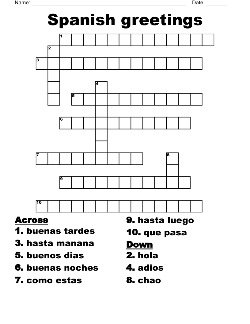 spanish other crossword clue