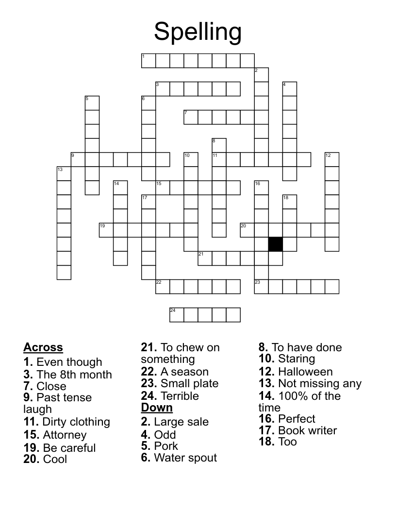 Spelling Crossword WordMint