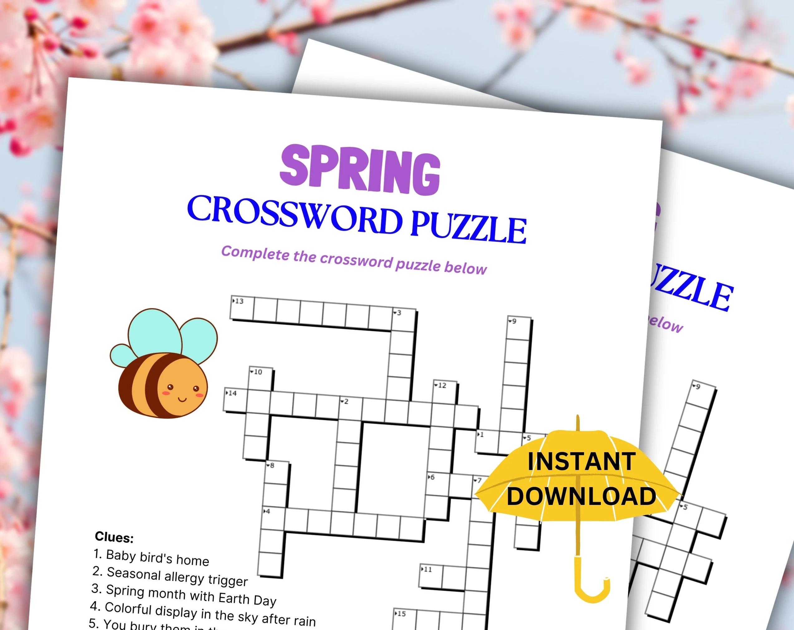 springtime side crossword clue