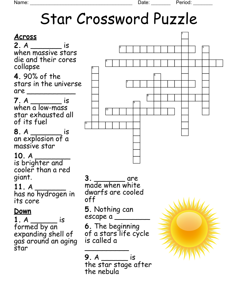 Star Crossword Puzzle WordMint Star Crossword Puzzle WordMint