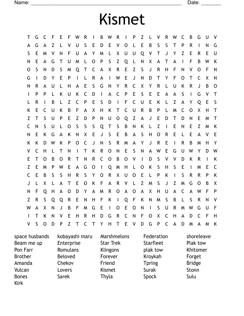 Star Trek The Original Series Crossword WordMint