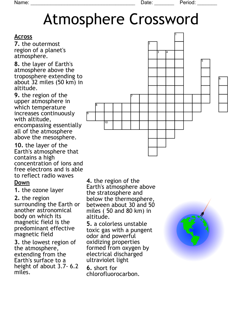 Structure And Composition Of The Atmosphere Crossword WordMint