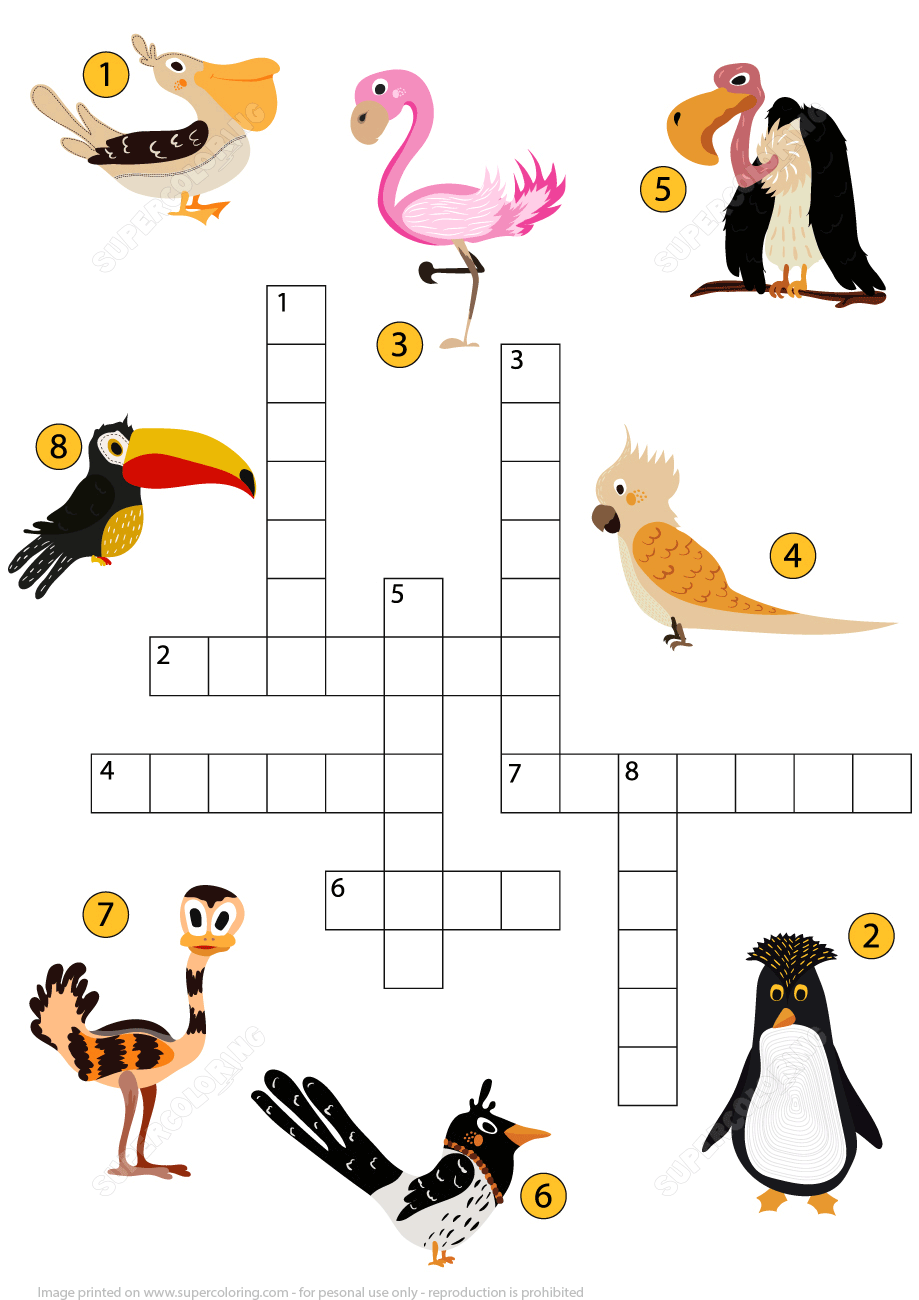 Study Birds Crossword Puzzle Free Printable Worksheets Study Birds Crossword Puzzle Free Printable Worksheets