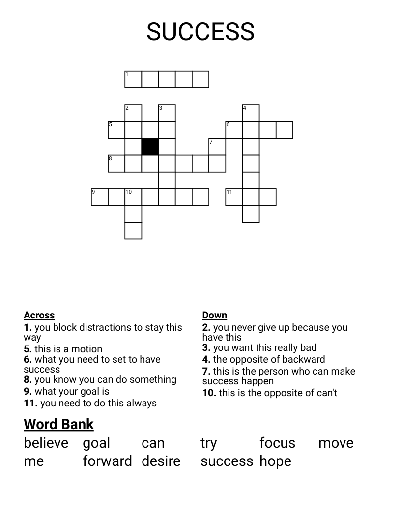 SUCCESS Crossword WordMint