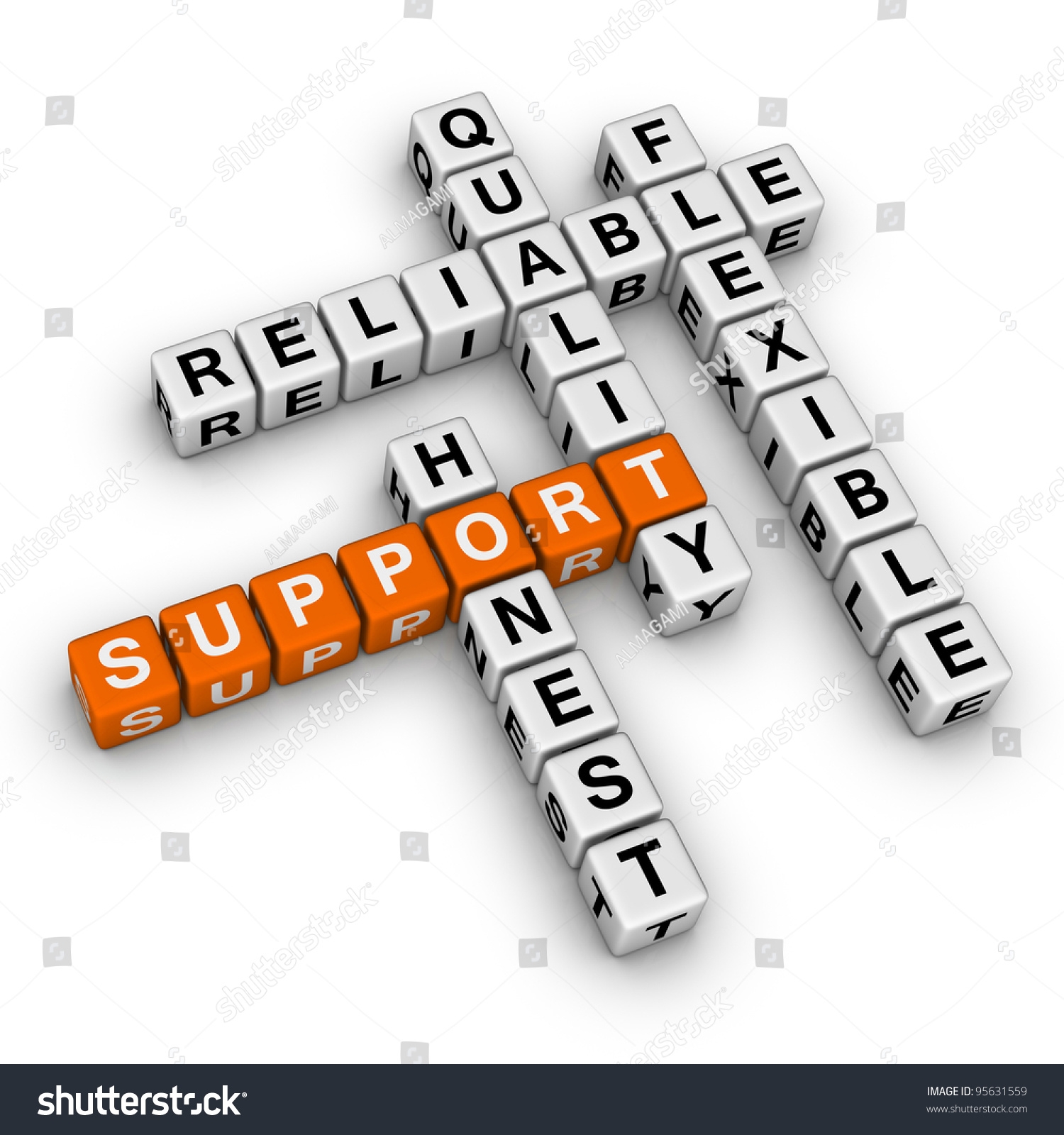 Support Crossword Puzzle Stock Illustration 95631559 Shutterstock