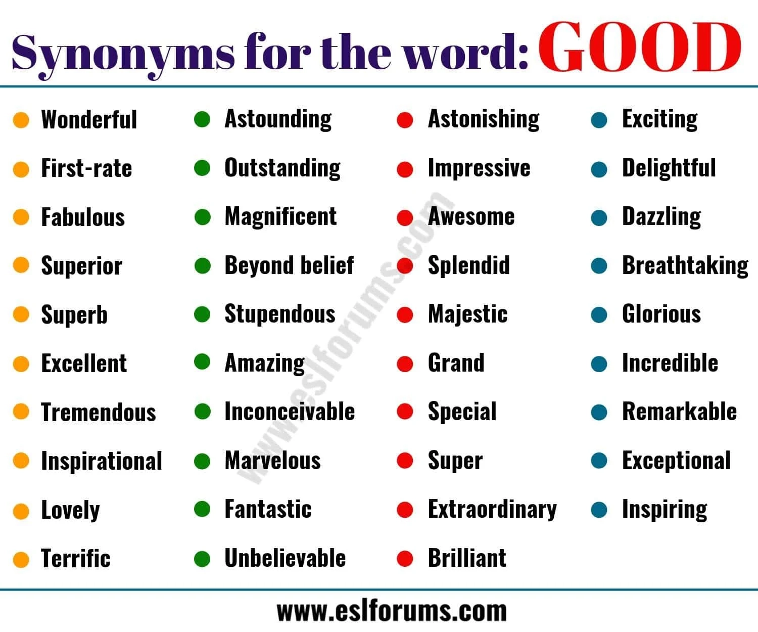 Synonyms For Good In English ESL Forums