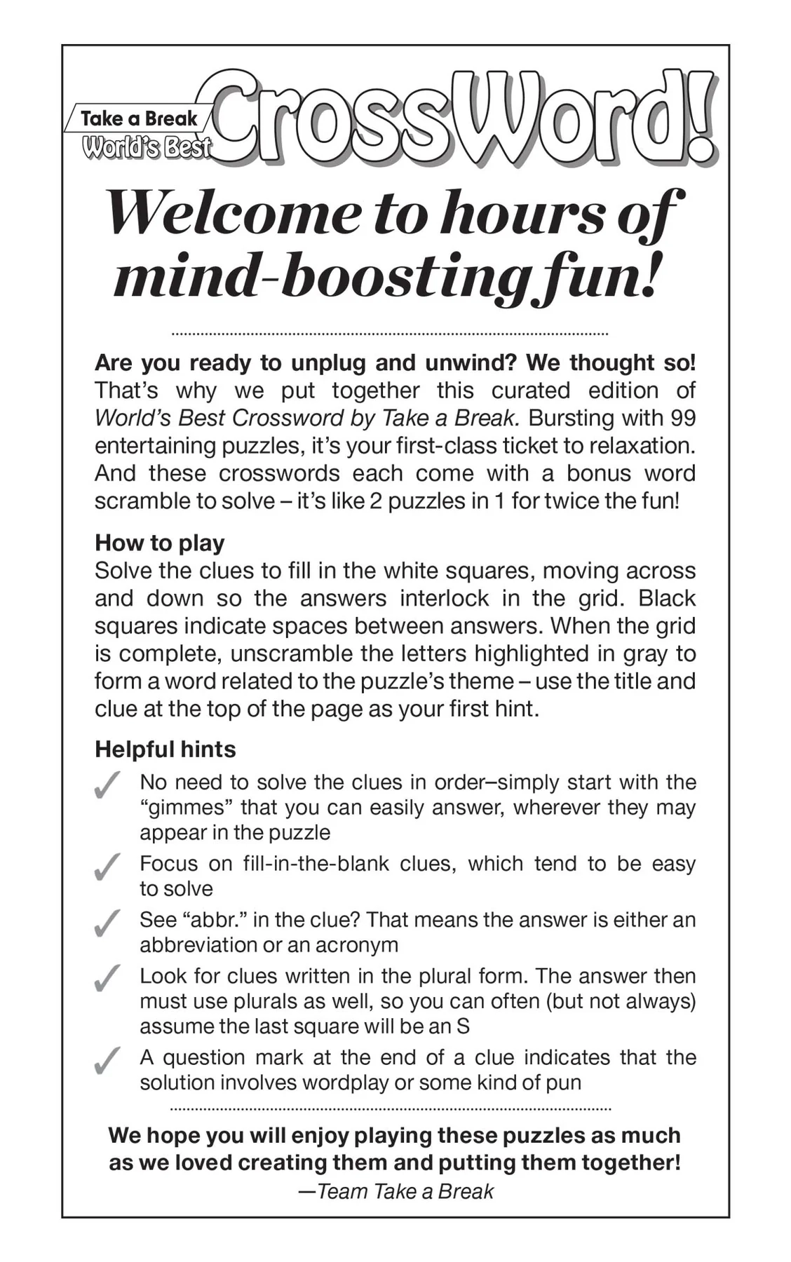 break crossword clue