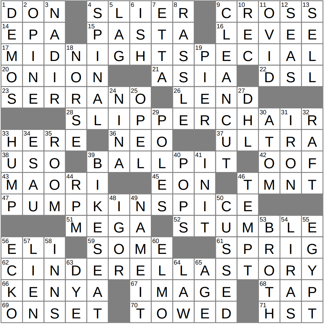 broadband letters crossword clue