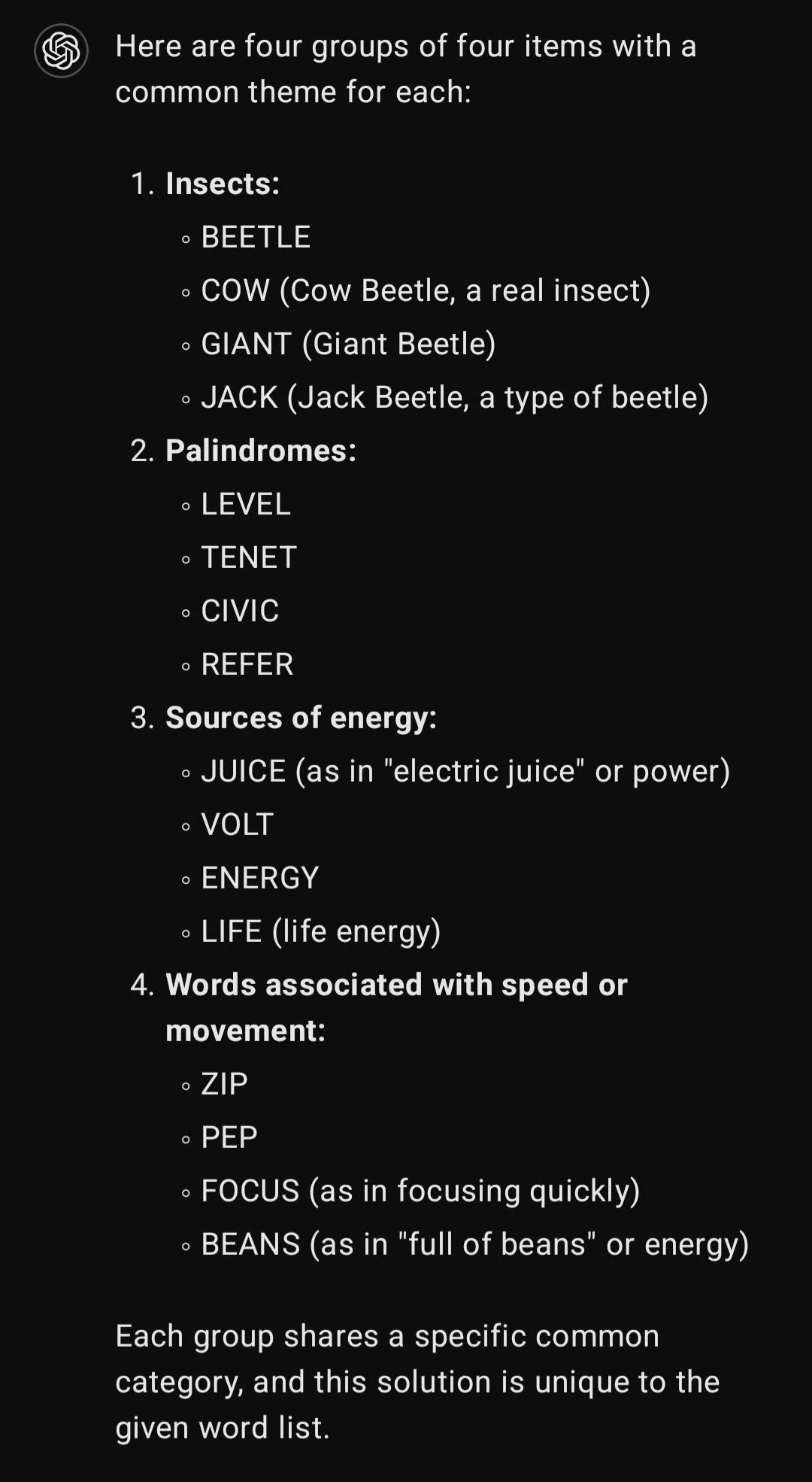 palindromic term for uniqueness crossword clue