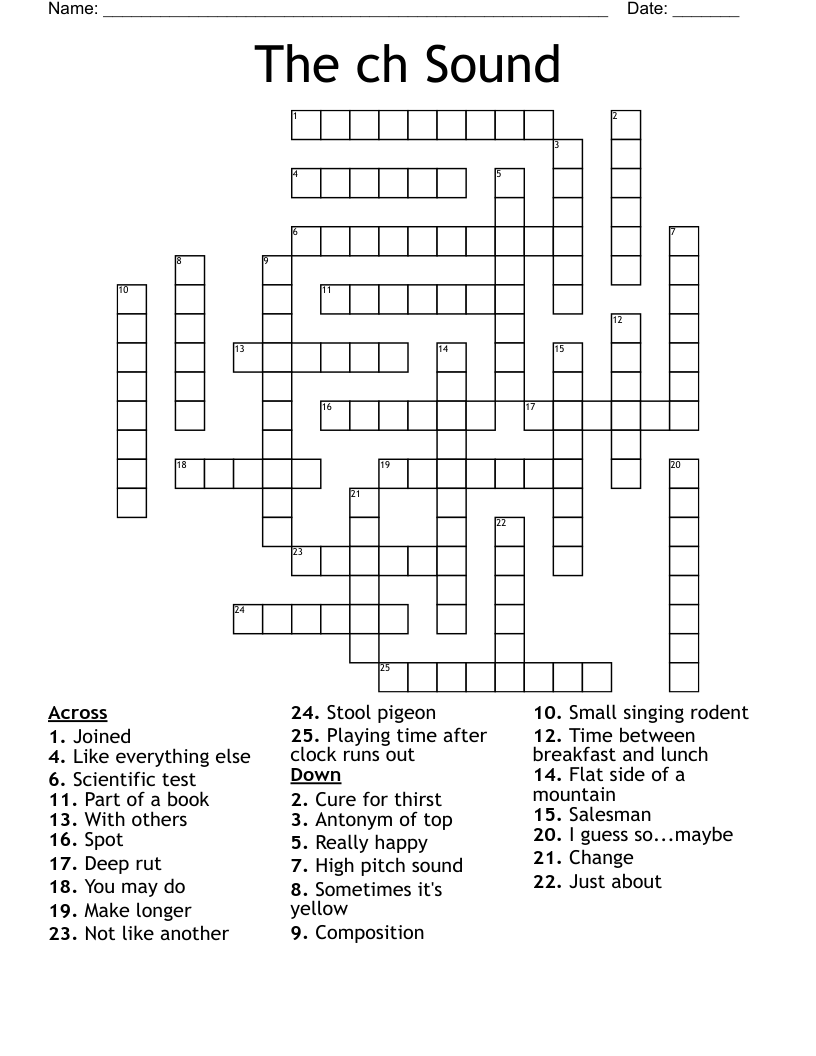 The Ch Sound Crossword WordMint