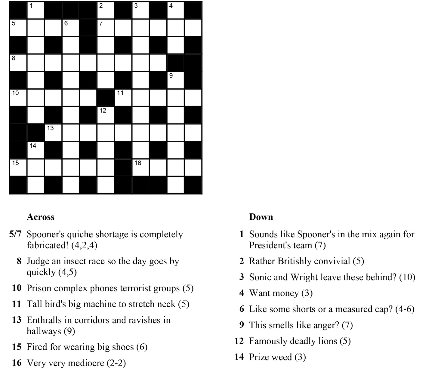 silly crossword clue