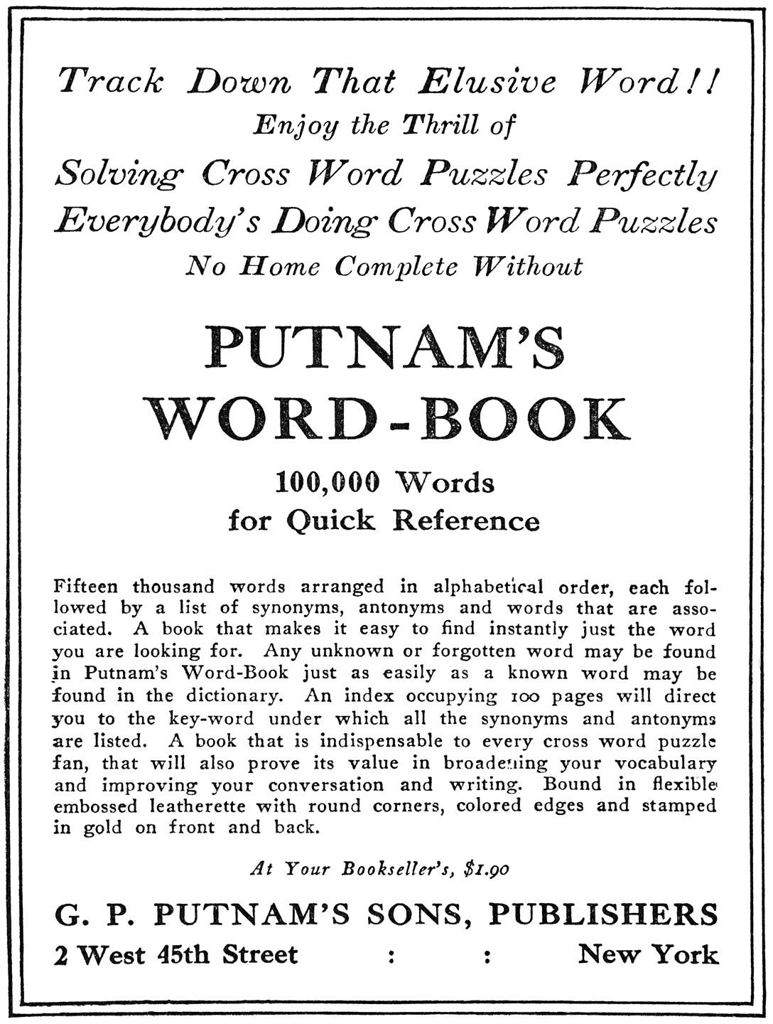 The Cross Word Puzzle Book Second Series