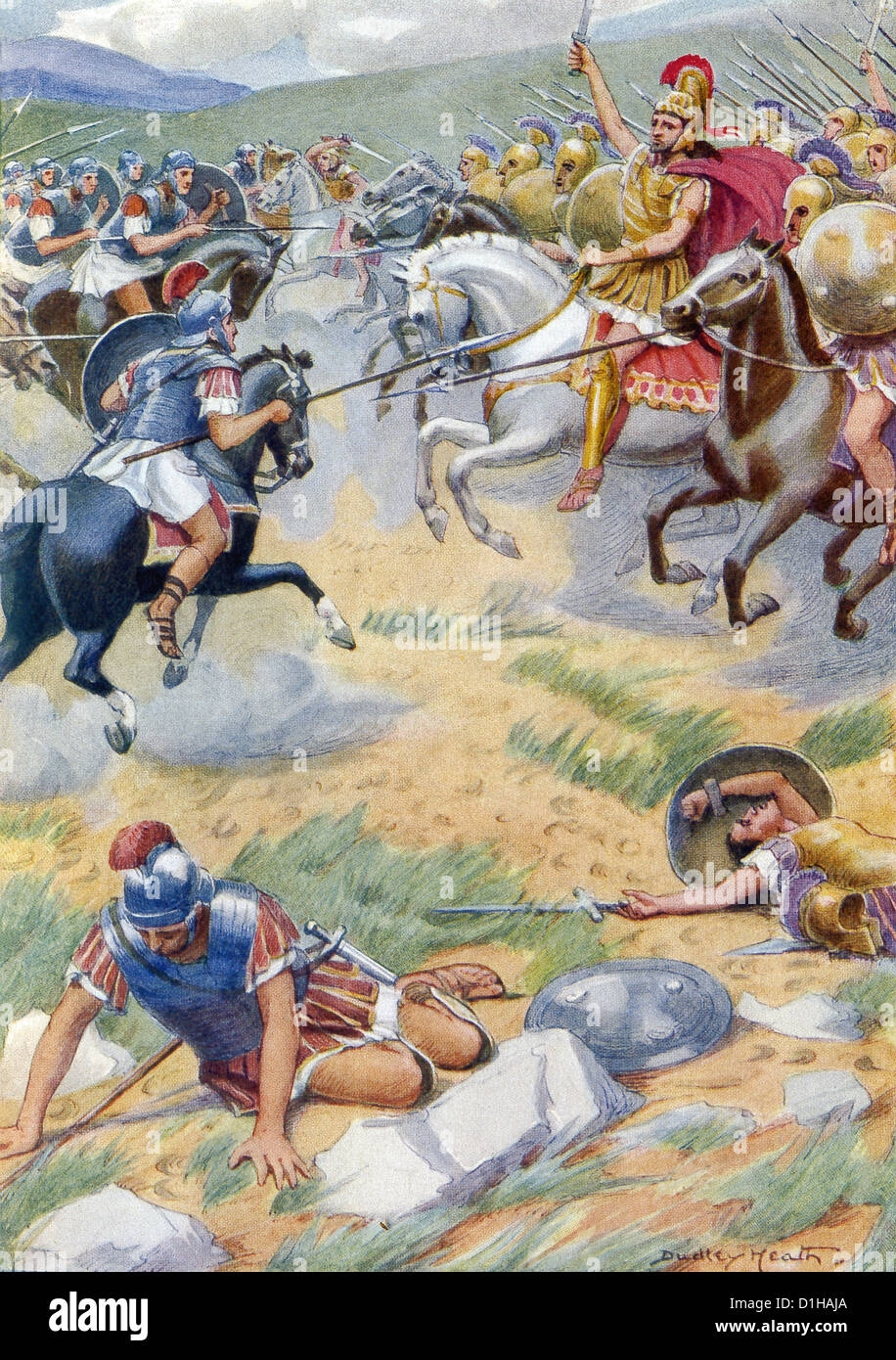 The Greek King Of Epirus Pyrrhus At The Battle Of Heraclea In 280 B C A Battle Between The Greeks And The Romans Stock Photo Alamy