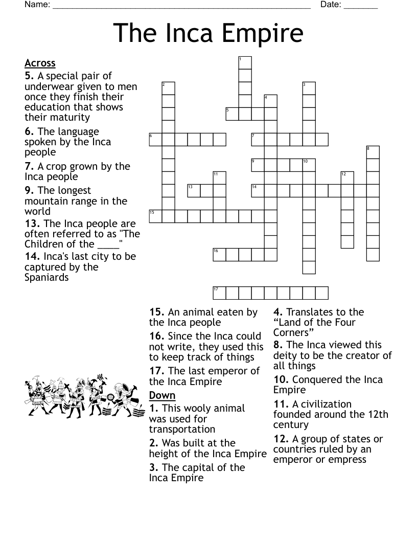 The Inca Empire Crossword WordMint