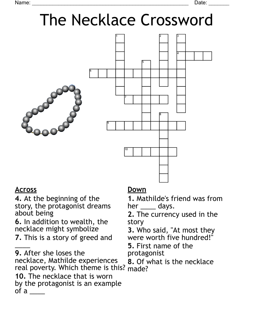 The Necklace Crossword WordMint