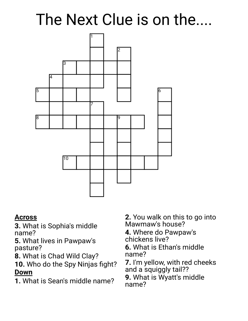 The Next Clue Is On The Crossword WordMint