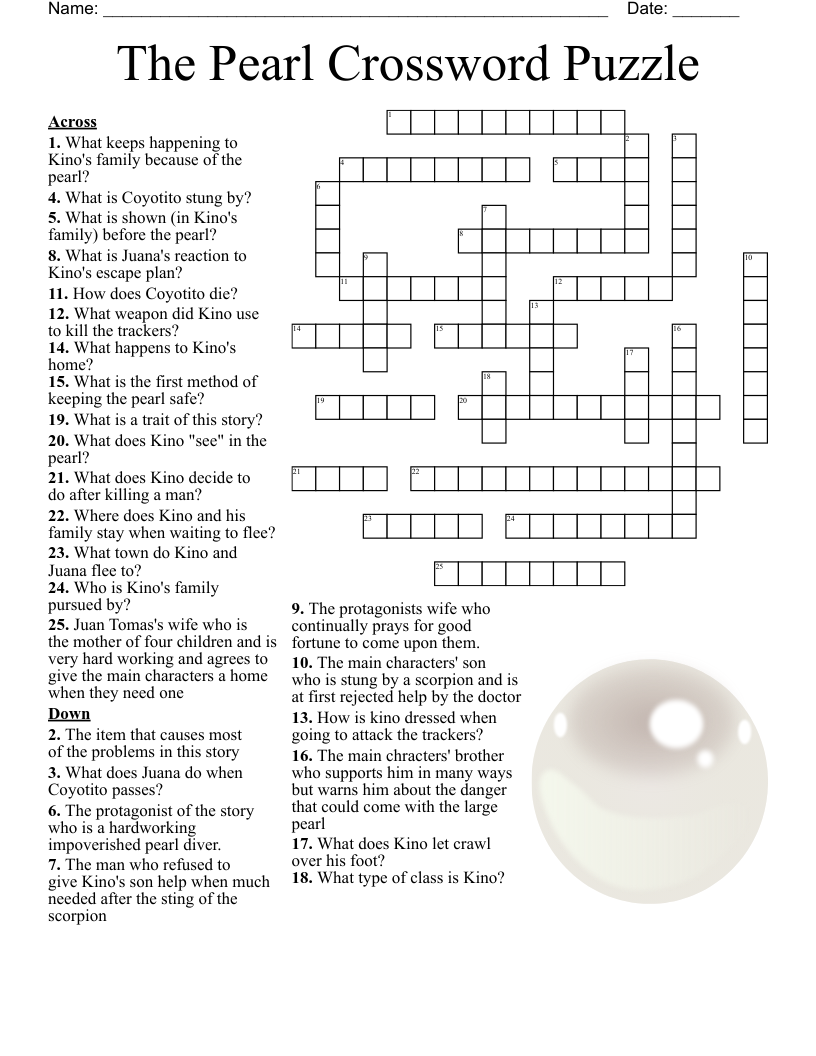 The Pearl Crossword WordMint The Pearl Crossword WordMint