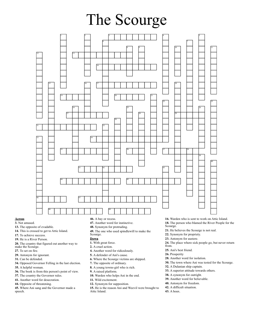 The Scourge Crossword WordMint