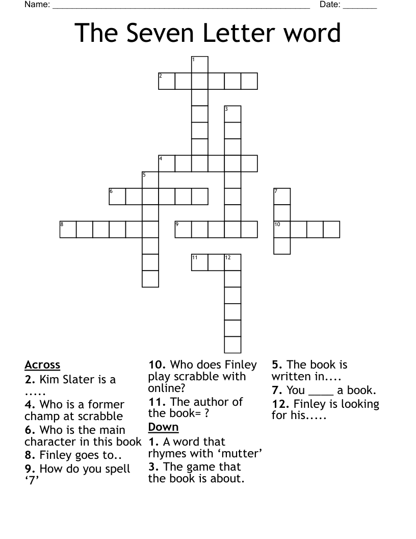 The Seven Letter Word Crossword WordMint