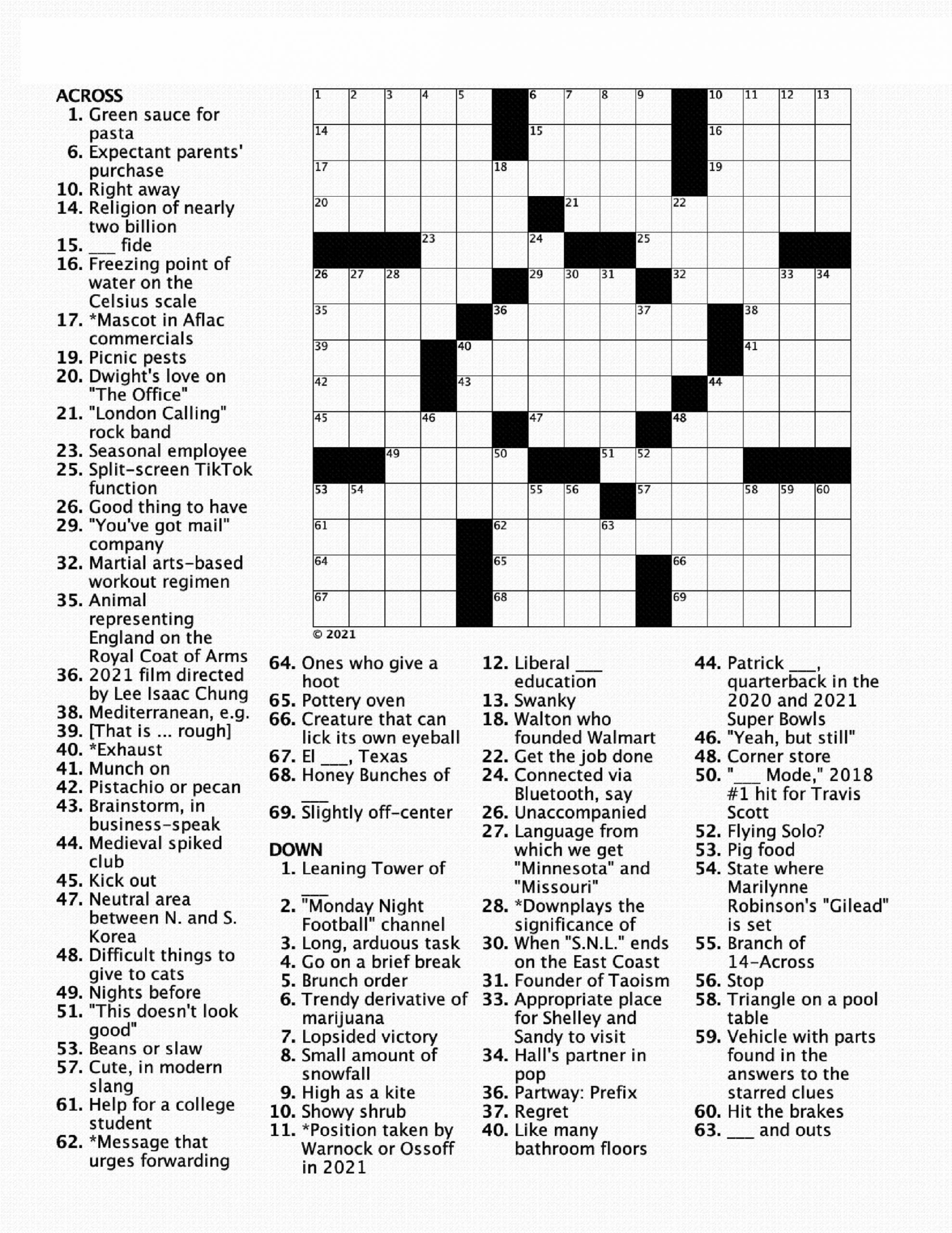right away crossword