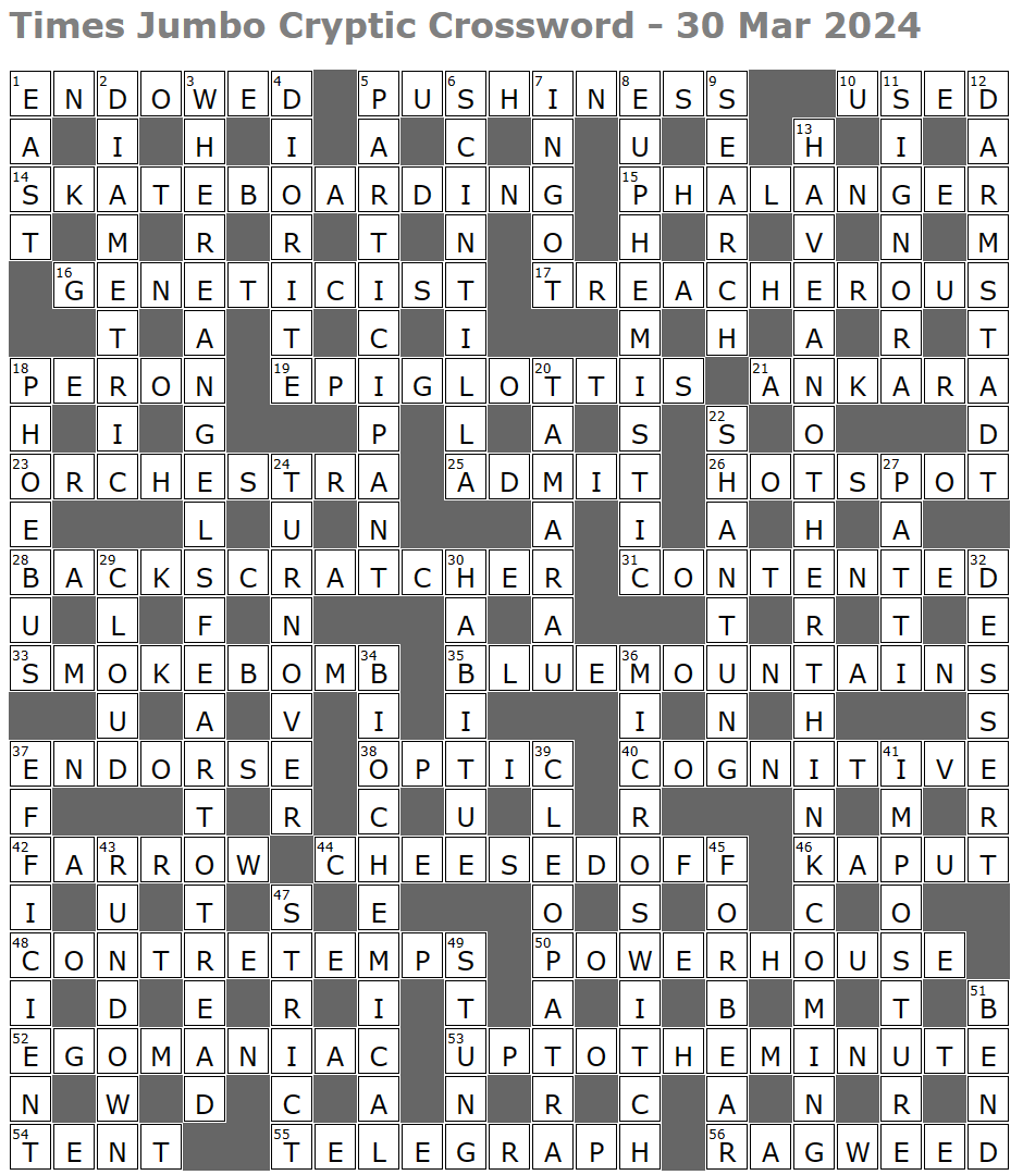 Times Jumbo Crossword Page 5 Lucian Poll s Web Ramblings