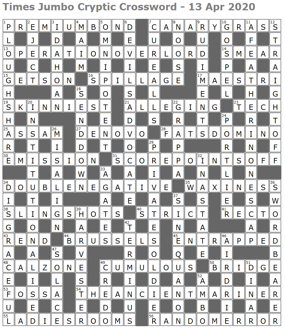 Times Jumbo Cryptic Crossword 1434 Lucian Poll s Web Ramblings