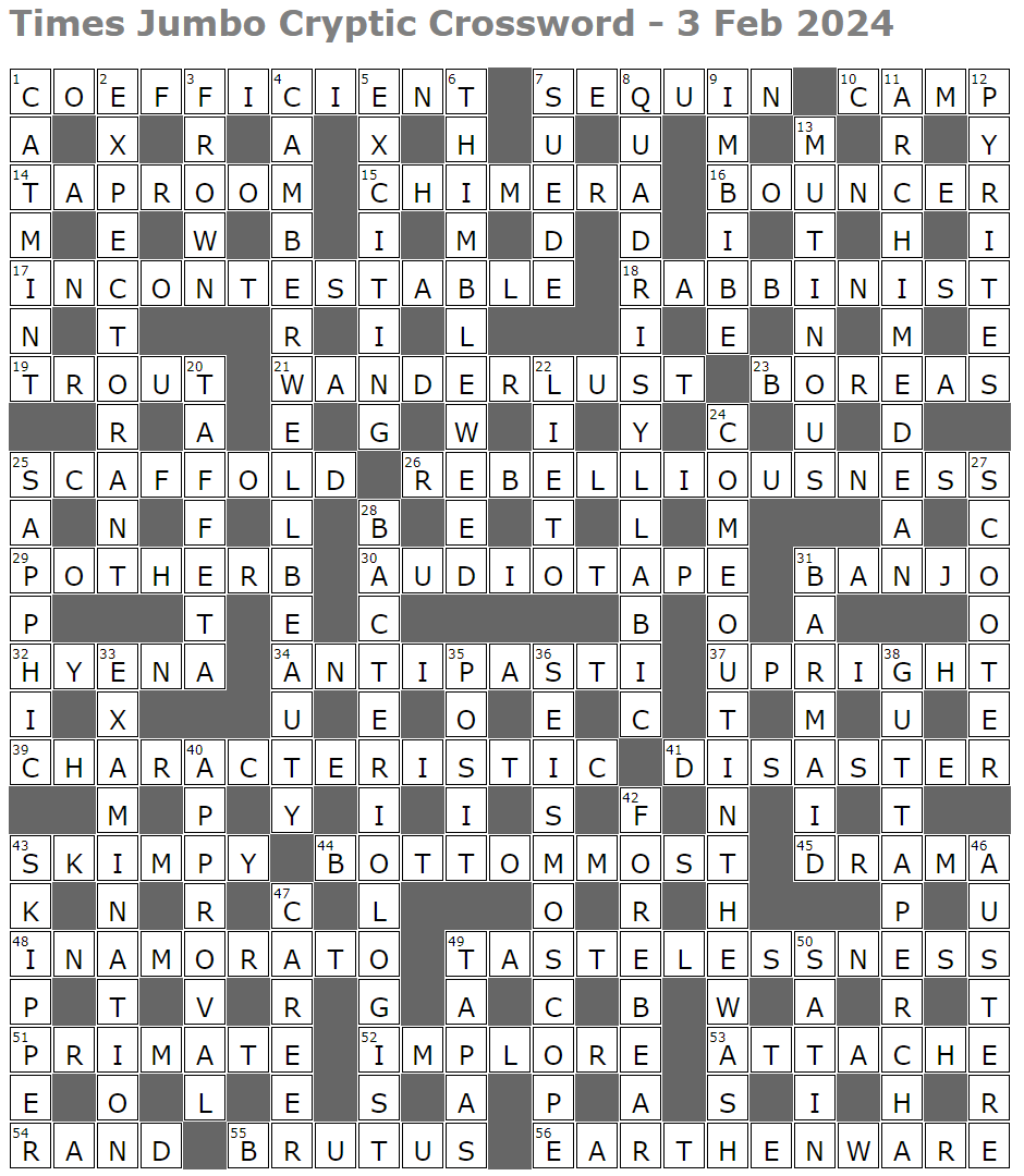 Times Jumbo Cryptic Crossword 1657 Lucian Poll s Web Ramblings