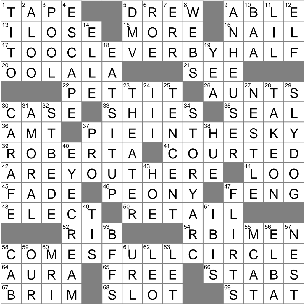 To be Crossword Clue Archives LAXCrossword
