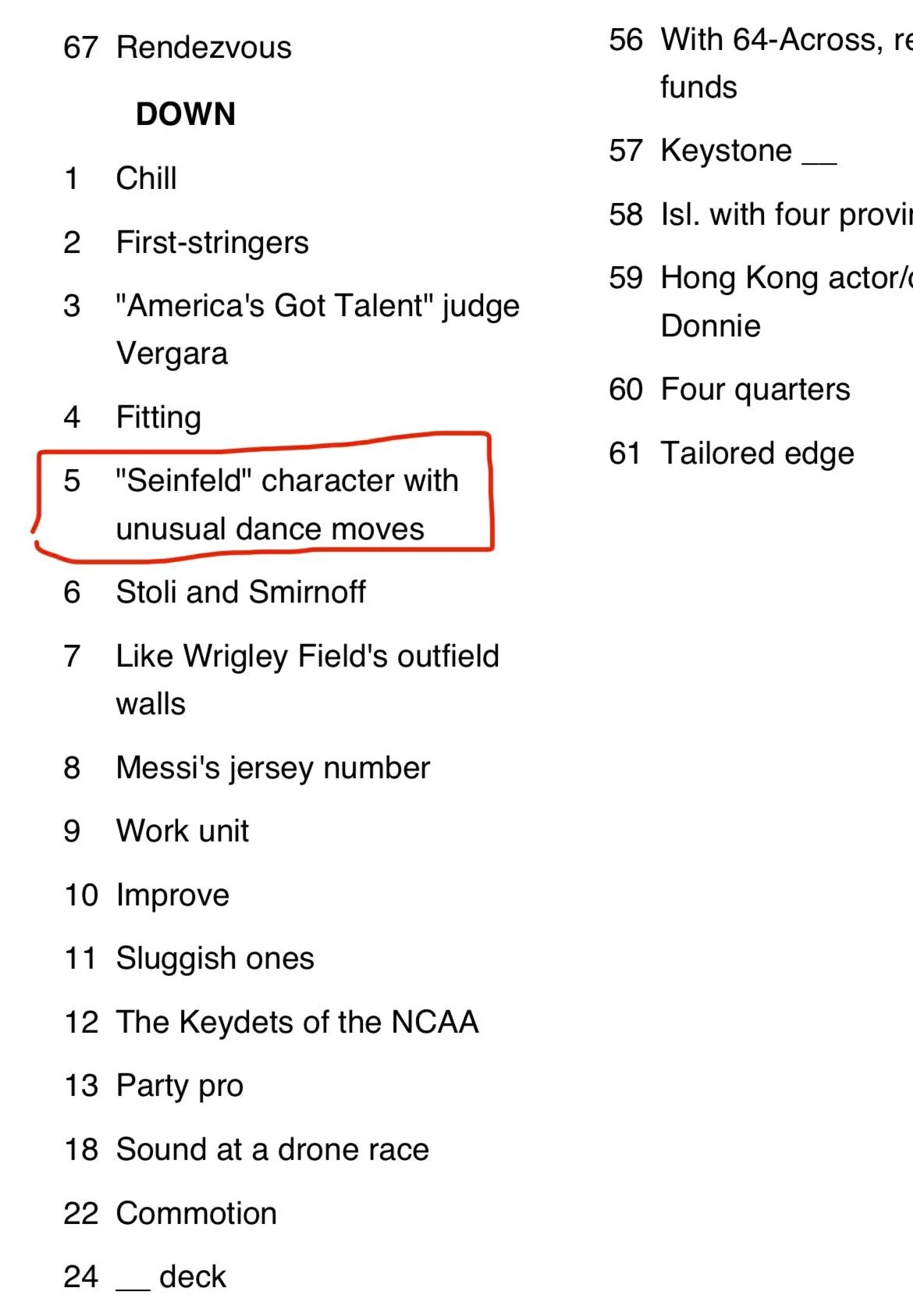 Today s LA Times Crossword R seinfeld