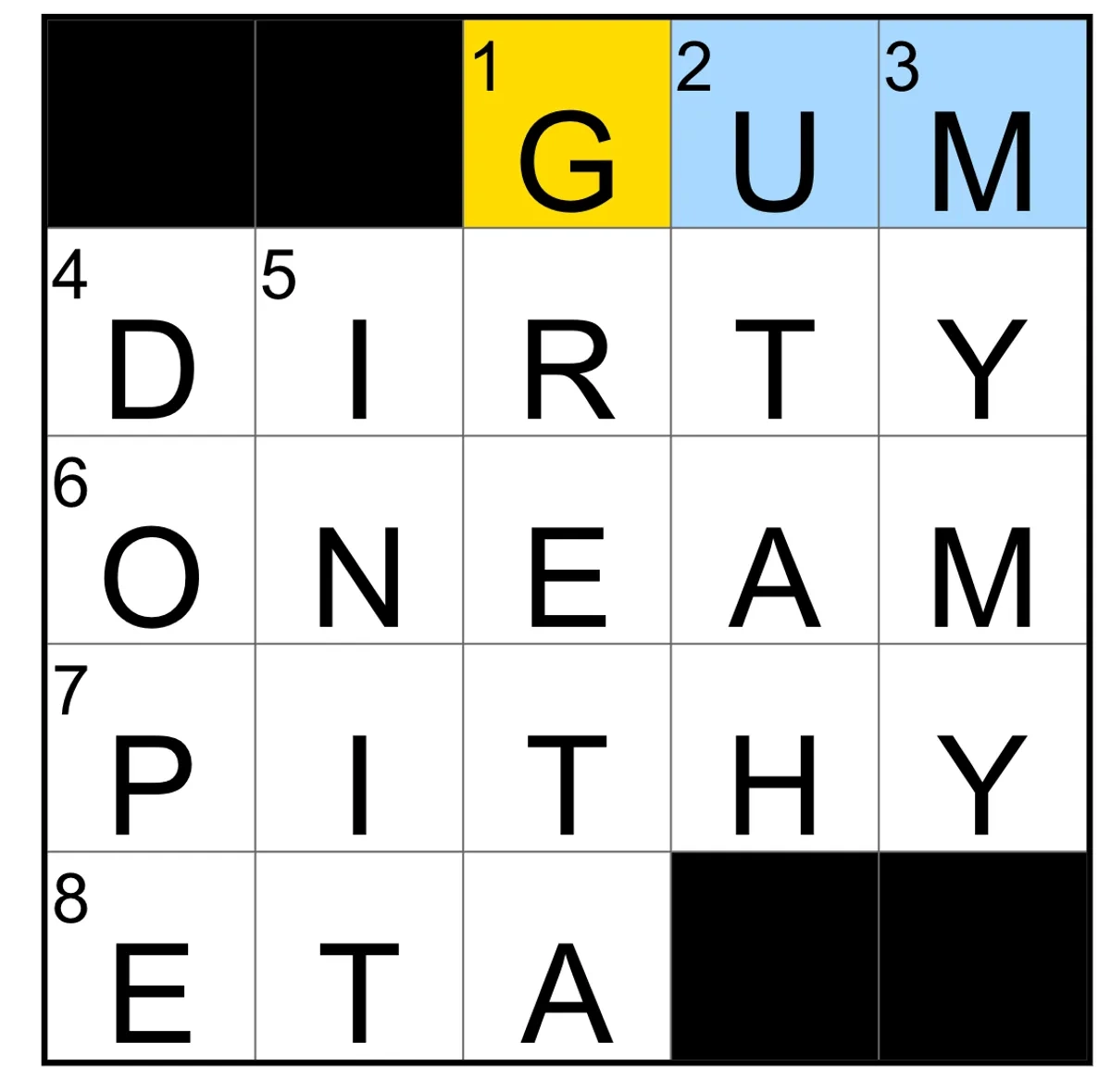 gum choice crossword clue