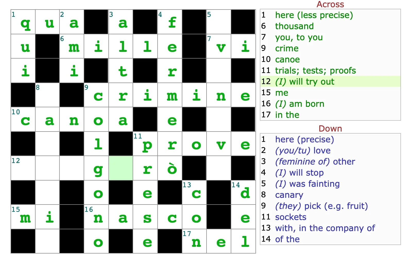 Todays Crossword Puzzle Help R italianlearning Todays Crossword Puzzle Help R italianlearning